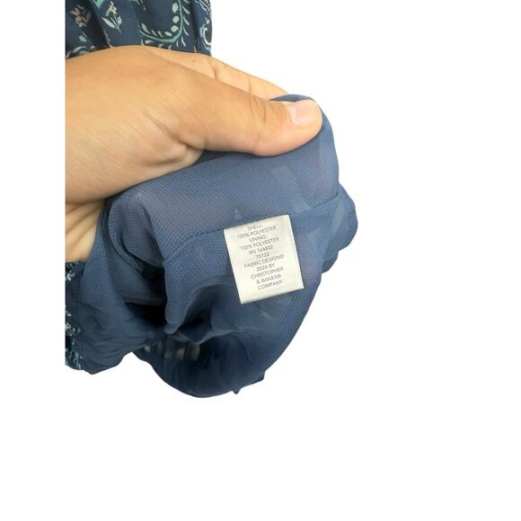 CJ Banks Blue Paisley Coastal Cowboy Sleeveless Dress Ruffle Womens Size 3XL - Picture 3 of 5